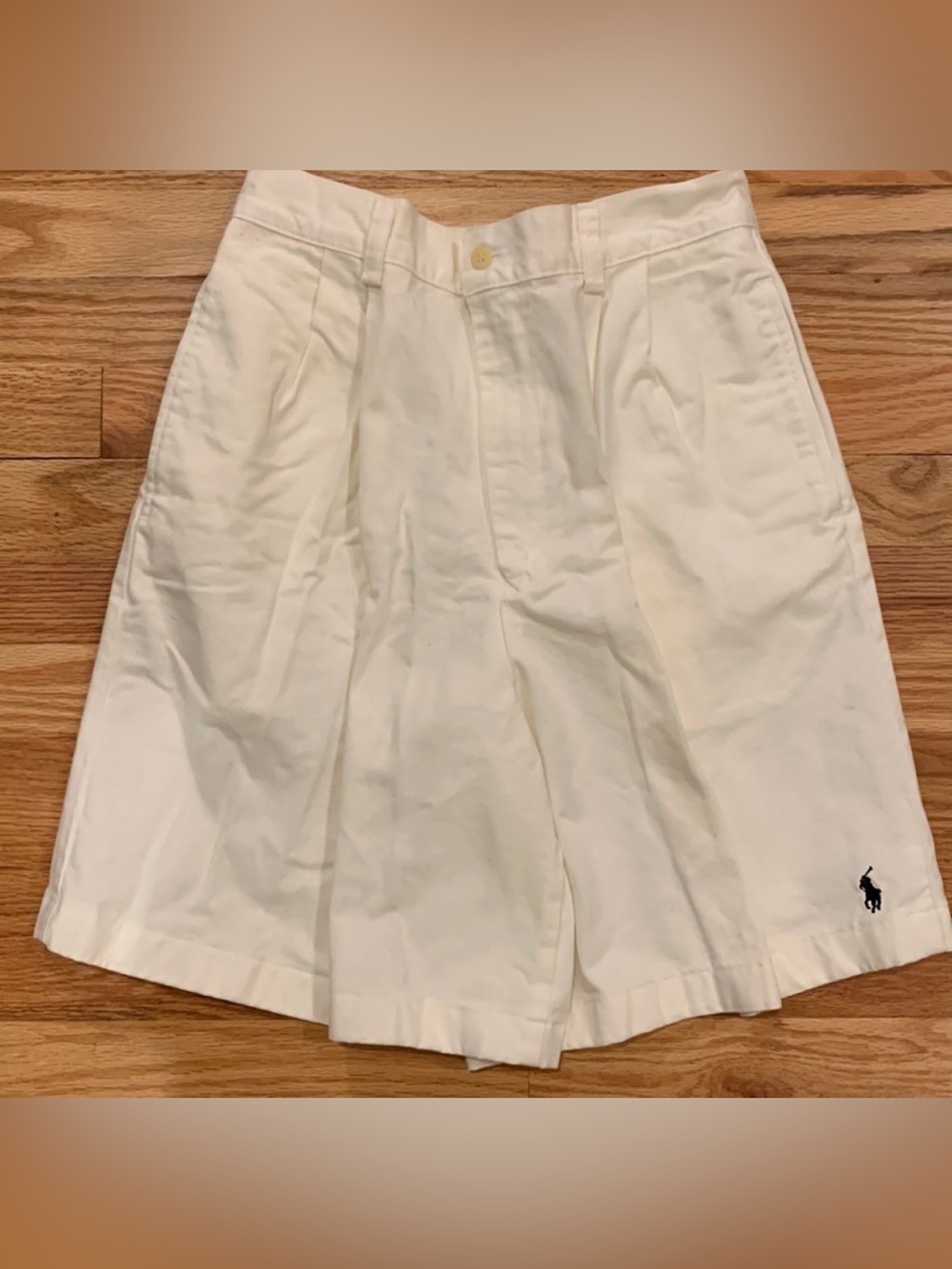 Ralph Lauren white pleated cotton Bermuda shorts 6